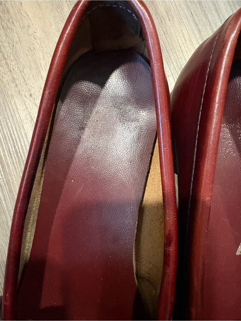 G.H. Bass & Co. Wine Red Leather Penny Loafers - Picture 4 of 6